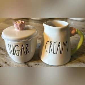 Rae Dunn Charming Tulip Cream and Sugar Set